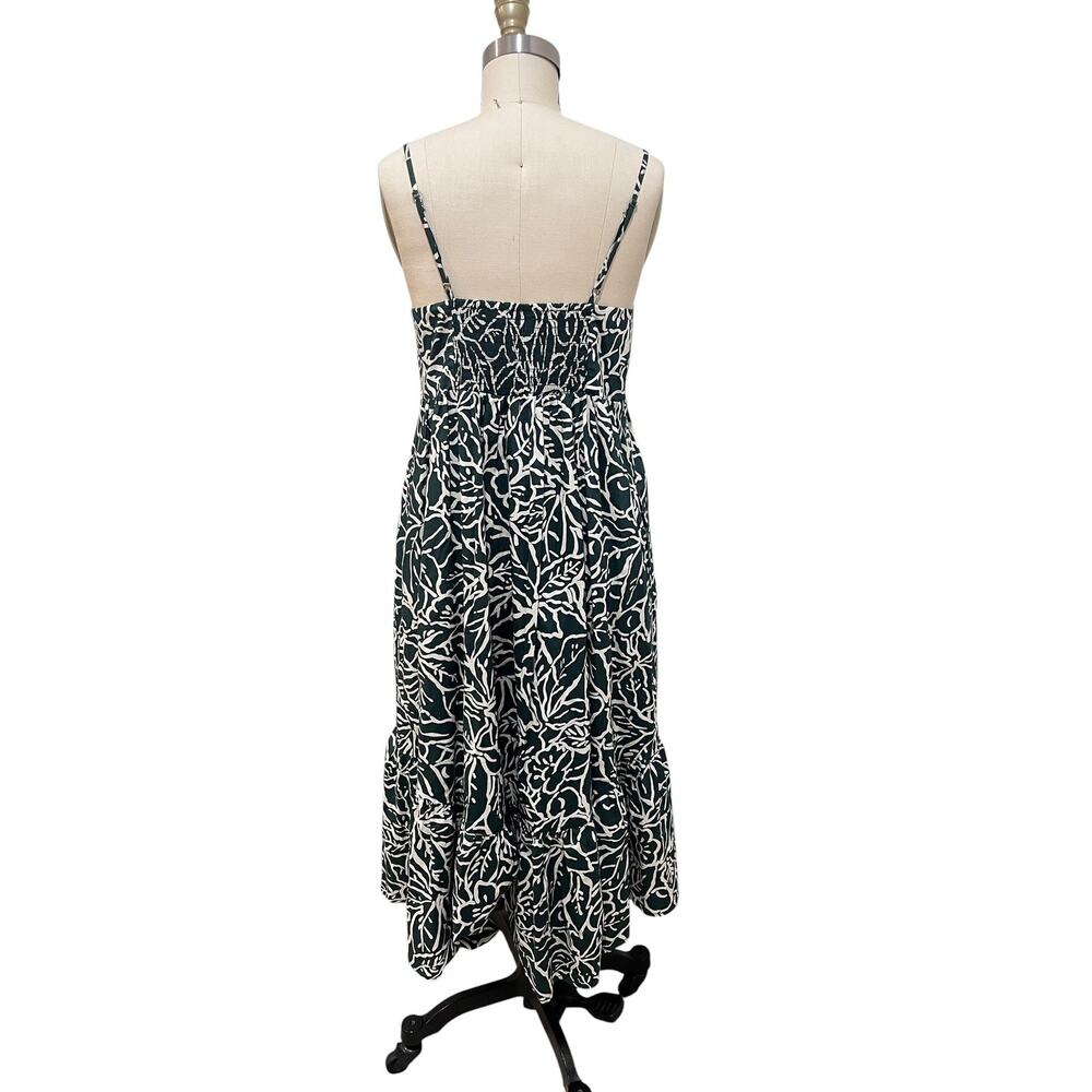 Gap Dress Womens Medium Green White Floral Smocked Cotton Ruffle Sundress - Picture 5 of 10